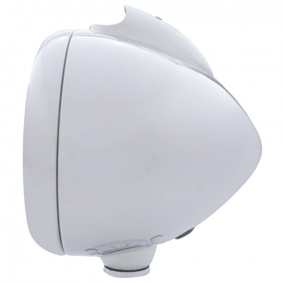 Chrome Guide 682-C Headlight H4 With White LED & Dual Mode LED Signal - Clear Lens