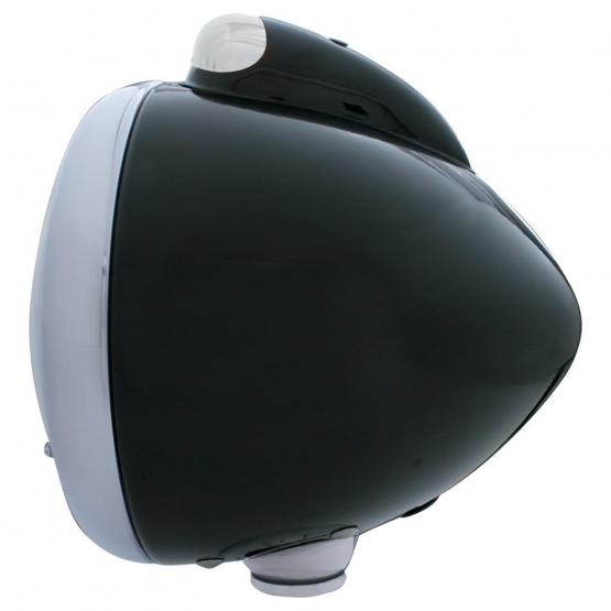 Black Guide 682-C Headlight H4 With White LED & LED Signal - Clear Lens