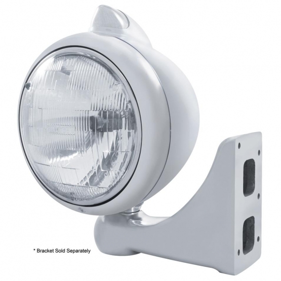 Stainless Steel Guide 682-C Headlight H6024 & Original Style LED Signal - Clear Lens