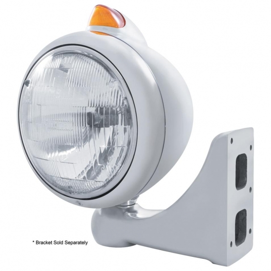 Chrome Guide 682-C Headlight H6024 & Original Style LED Signal - Amber Lens