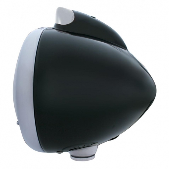 Black Guide 682-C Headlight No Bulb With Original Style LED Signal - Clear Lens