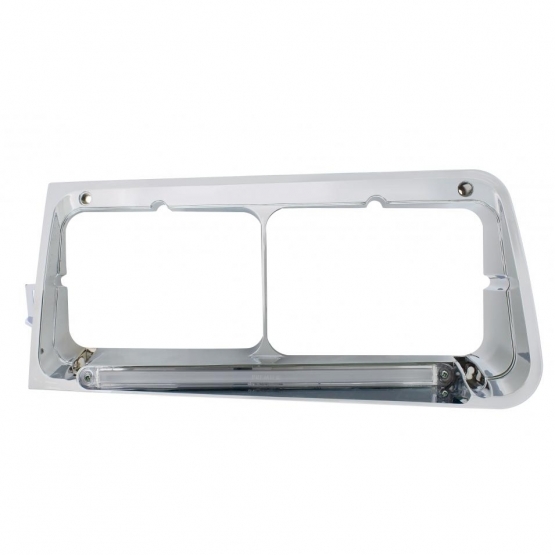24 LED Headlight Bezel With GloLight For 1989-2009 Freightliner FLD - Driver - Clear Lens