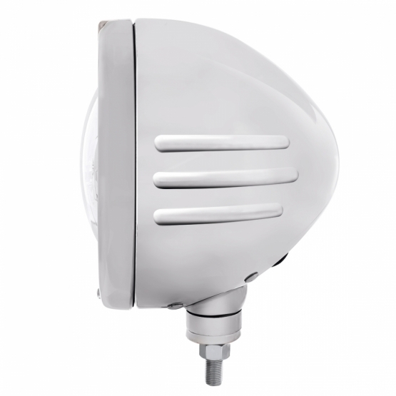 Stainless Steel Bullet Embossed Stripe Headlight 11 LED Bulb & Dual Mode LED Signal-Clear Lens