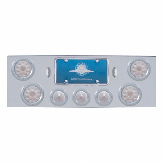 CR Rear Center Panel With 4X LED 4" Reflector Lights & 3X LED 2-1/2" Beehive Lights -Red LED/Clear Lens