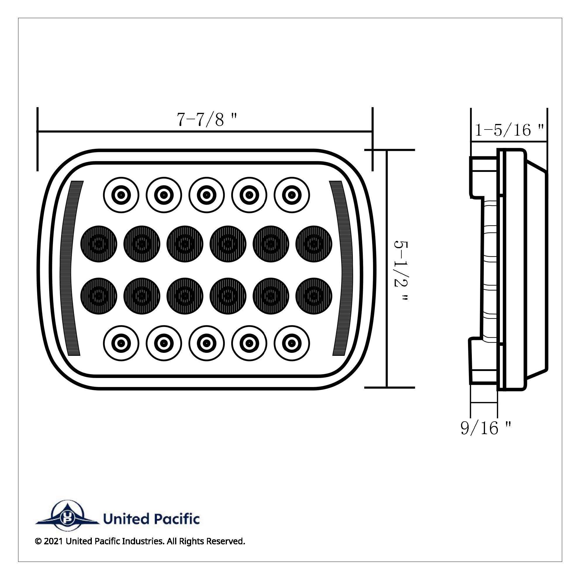 ULTRALIT - 22 High Power LED Rectangular Light With LED Position Light Bars
