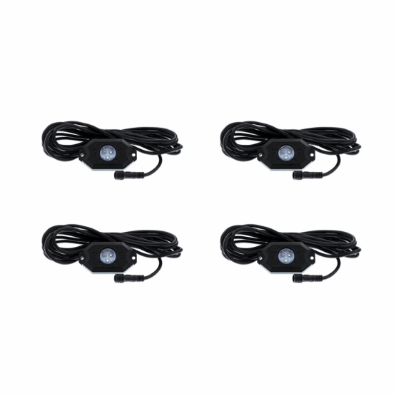 Bluetooth RGB Multi-Color 500 Lumen LED Rock Light 4-Piece Kit
