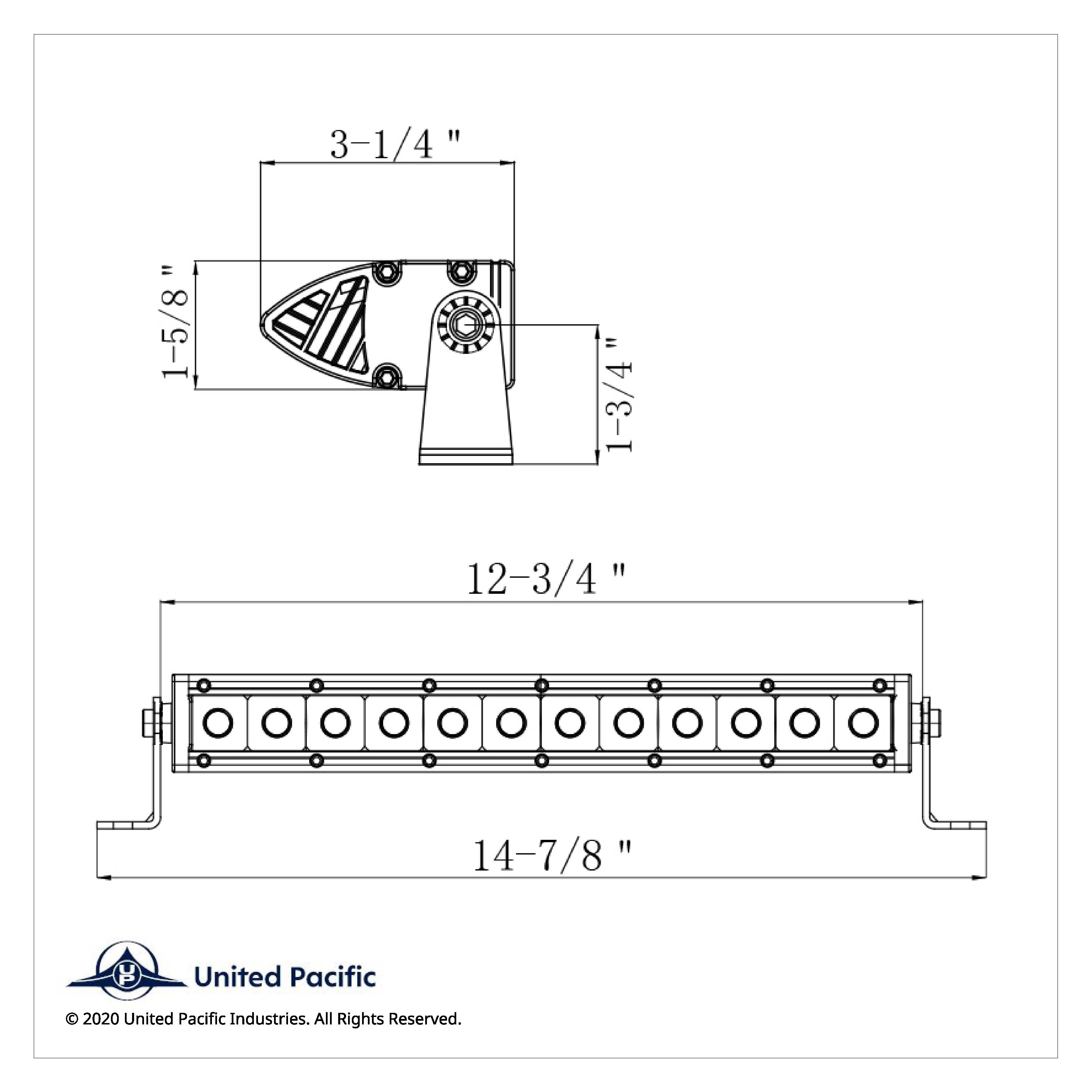 12 High Power CREE LED Single Row 12-1/2" Light Bar