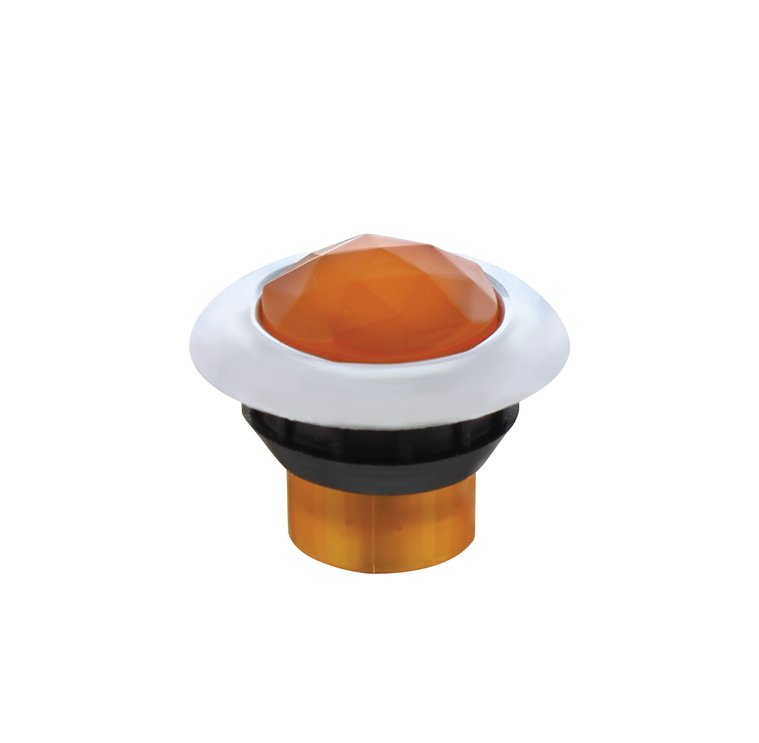 3 LED Dual Function Mini Light (Clearance/Marker) With Faceted Diamond Lens-Amber LED/Amber Lens