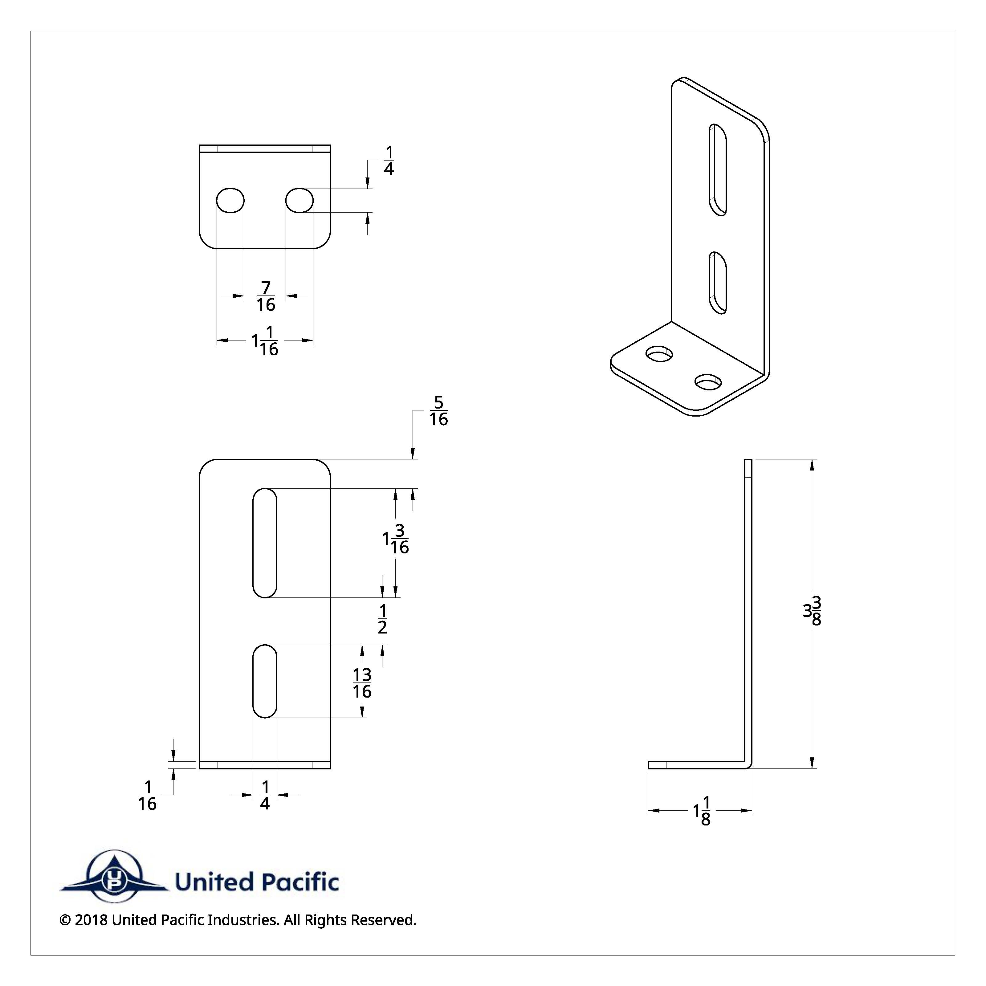 L Bracket for LED Light Bar (Bulk)