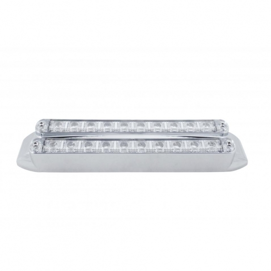 Dual 10 LED 6-1/2" Turn Signal Light Bars - Amber LED/Clear Lens