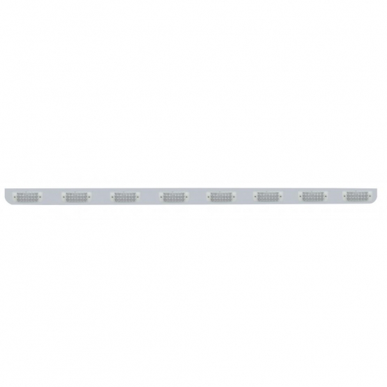 79-1/2" Stainless Bumper Light Bracket With Eight 21 LED Rectangular Lights - Amber LED/Clear Lens