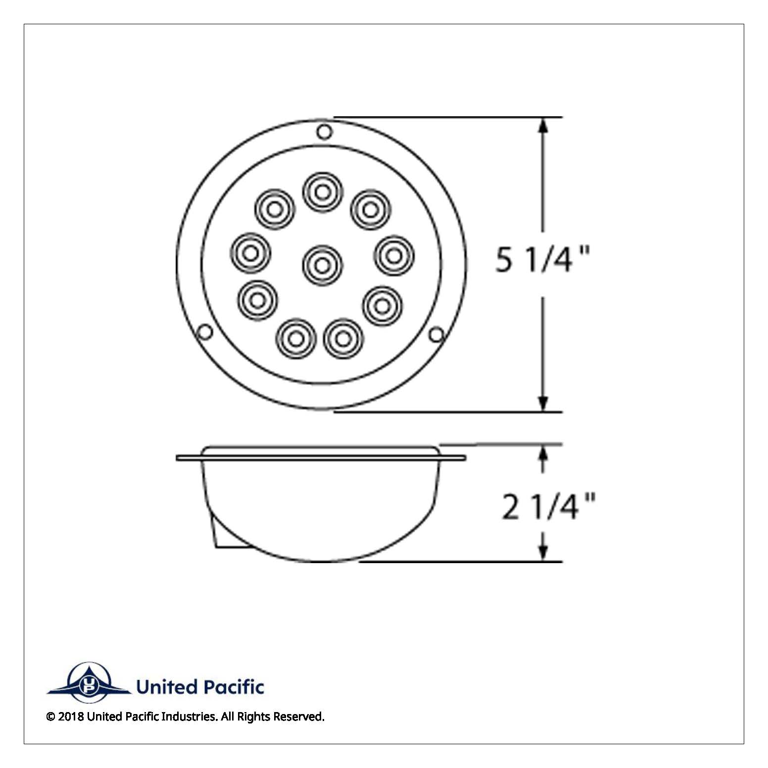10 LED 4" Round Flange Mount Light (Stop, Turn & Tail) - Red LED/Red Lens