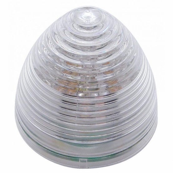 9 LED 2" Round Beehive Light (Clearance/Marker) - Red LED/Clear Lens (Bulk)