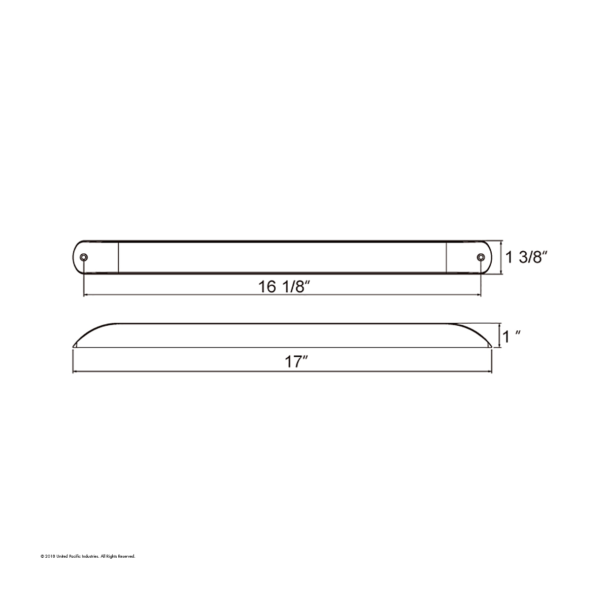 11 LED 17" Light Bar Only (Stop, Turn & Tail) - Red LED/Red Lens (Bulk)