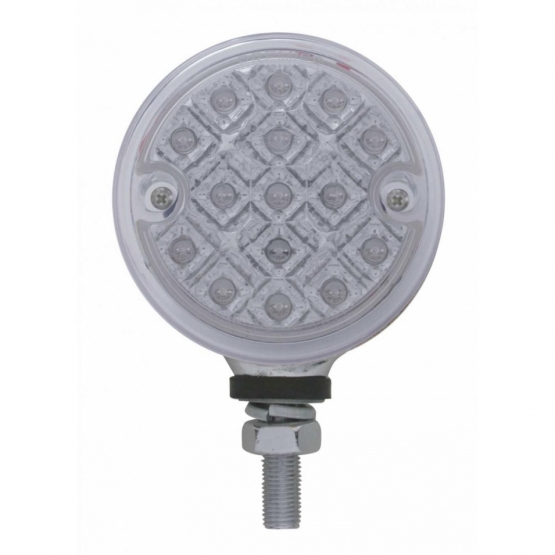 15 LED 3" Reflector Single Face Light - Amber LED/Clear Lens