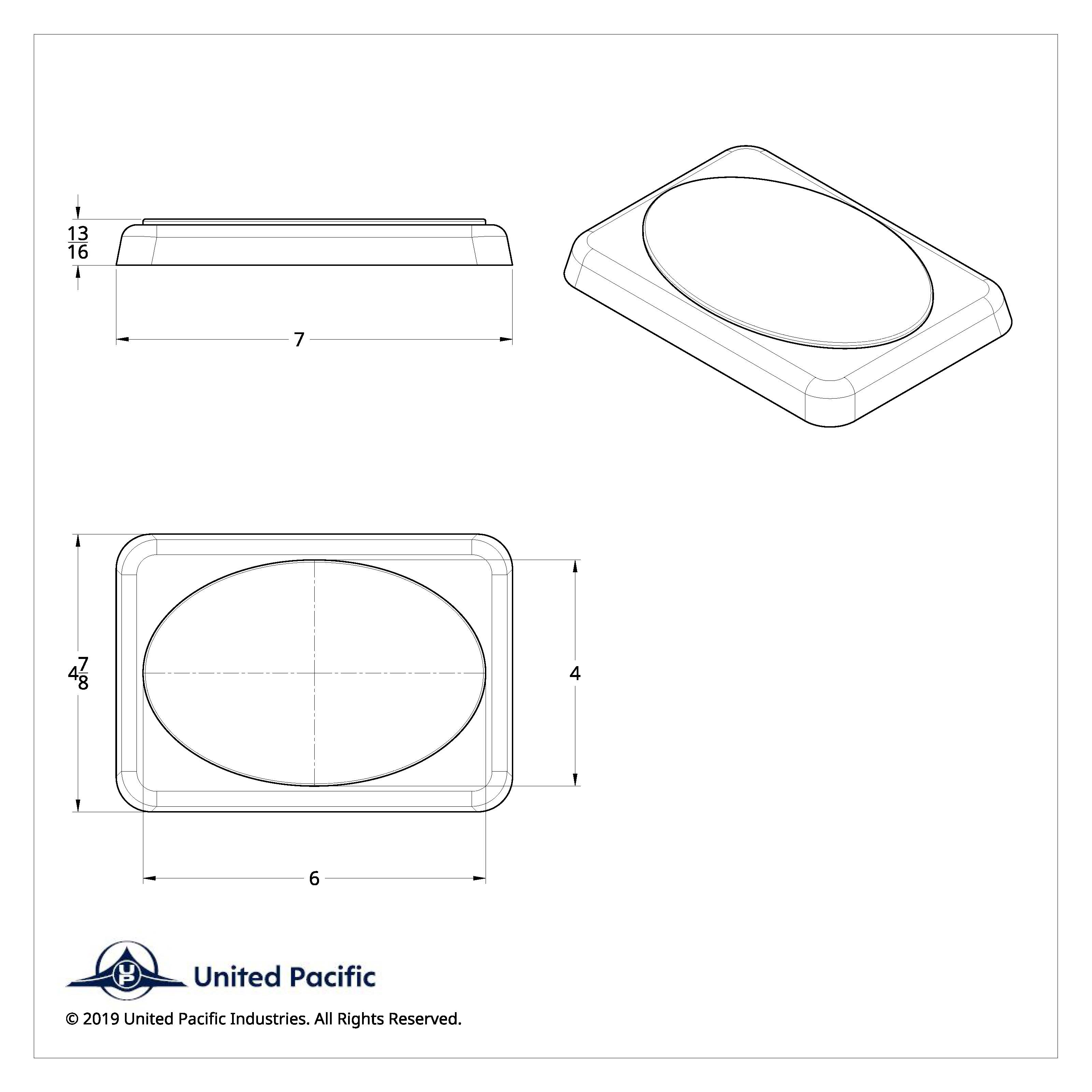 Chrome 7" X 4-7/8" Speaker Cover For Various Peterbilt Models, Snap-On (Card of 2)