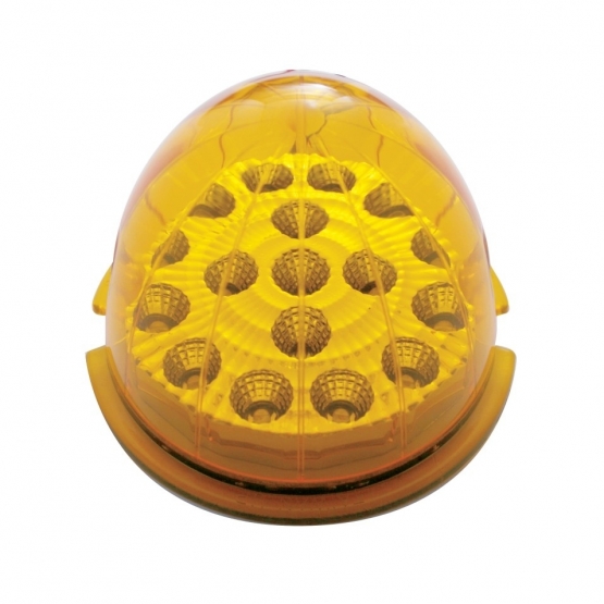 Fog Light Cover With 17 Amber LED Clear Style Reflector Light For 2007-17 KW T660- Driver -Amber Lens