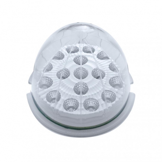 Fog Light Cover With 17 Amber LED Clear Style Reflector Light For 2007-17 KW T660- Driver -Clear Lens