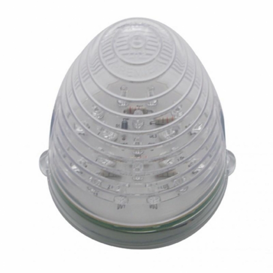 Fog Light Cover With 19 LED Beehive Light & Visor For 2007-17 KW T660- Driver -Amber LED/ Clear Lens