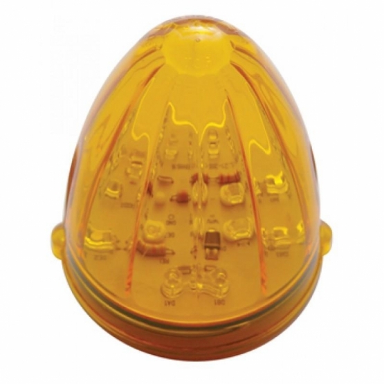 Fog Light Cover With 19 Amber LED Watermelon Light For 2007-17 KW T660- Passenger -Amber Lens