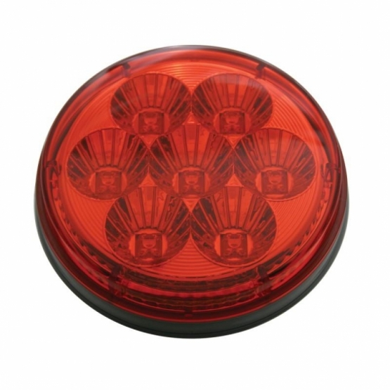 3-3/4" Bolt Pattern SS Spring Loaded Bar With 6X 4" 7 LED Lights & Visors -Red LED & Lens