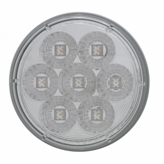 2" Bolt Pattern SS Spring Loaded Bar With 6X 4" 7 LED Lights & Visors -Red LED/Clear Lens