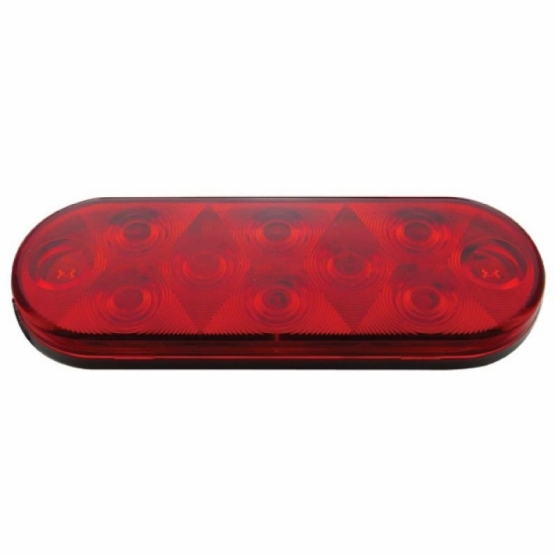3-3/4" Bolt Pattern SS Spring Loaded Bar With 6 Oval 10 LED Lights & Bezel -Red LED & Lens
