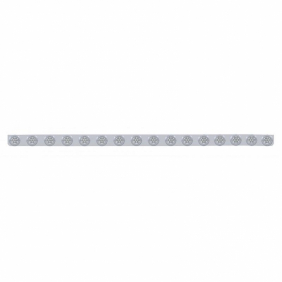 79-1/2" SS Bumper Light Bracket With 16X 7 LED 2" Reflector Lights & Bezels -Amber LED/Clear Lens