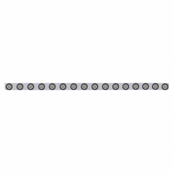 79-1/2" SS Bumper Light Bracket With 16X 9 LED 2" Reflector Light -Amber LED/Clear Lens