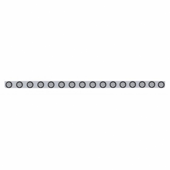 79-1/2" SS Bumper Light Bracket With 16X 7 LED 2" Reflector Light -Red LED/Clear Lens