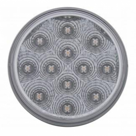3-3/4" Bolt Pattern Chrome Spring Loaded Bar W/6X 12 LED 4" Reflector Lights -Red LED/Clear Lens (Pair)