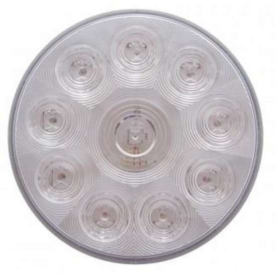 3-3/4" Bolt Pattern Chrome Spring Loaded Bar W/6X 4" 10 LED Lights -Red LED/Clear Lens (Pair)