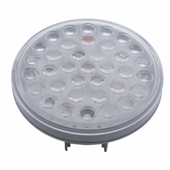 3-3/4" Bolt Pattern Chrome Spring Loaded Bar W/6X 36 LED 4" Lights -Red LED/Clear Lens (Pair)