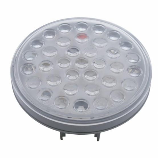 3-3/4" Bolt Pattern Deluxe SS Spring Loaded Bar W/6X 36 LED 4" Light -Red LED/Clear Lens (Pair)