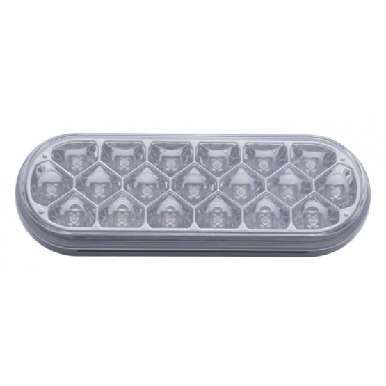 3-3/4" Bolt Pattern SS Spring Loaded Bar With 6 Oval 19 LED Lights -Red LED/Clear Lens