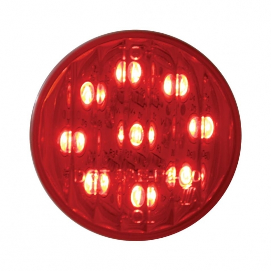 30" Heavy Duty Mud Flap Hanger With 9 LED End Cap & Visor - Red LED/Red Lens