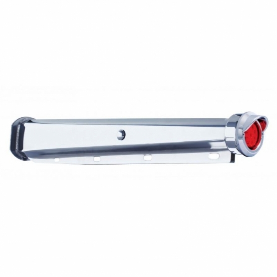 30" Heavy Duty Mud Flap Hanger With 9 LED Reflector End Cap & Visor - Red LED/Red Lens