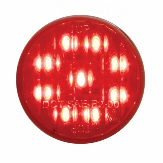 30" Heavy Duty Mud Flap Hanger With 9 LED End Cap & Bezel - Red LED/Red Lens