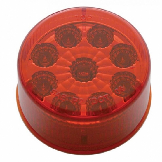 30" Heavy Duty Mud Flap Hanger With 9 LED Reflector End Cap & Bezel - Red LED/Red Lens