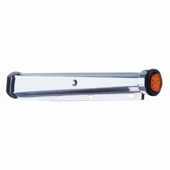30" Heavy Duty Mud Flap Hanger With 9 LED Reflector End Cap & Grommet - Amber LED/Amber Lens