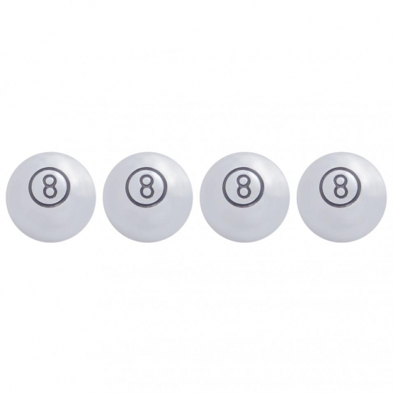Chrome Large "8" Ball Valve Caps (4 Pack)