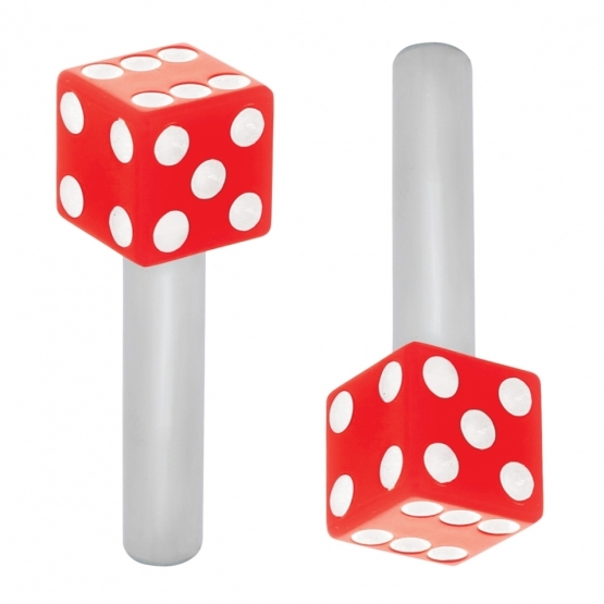 Dice Door Lock Knobs - Red (2Pc/Set)
