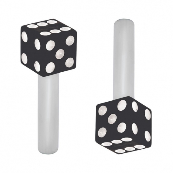 Dice Door Lock Knobs - Black (2Pc/Set)