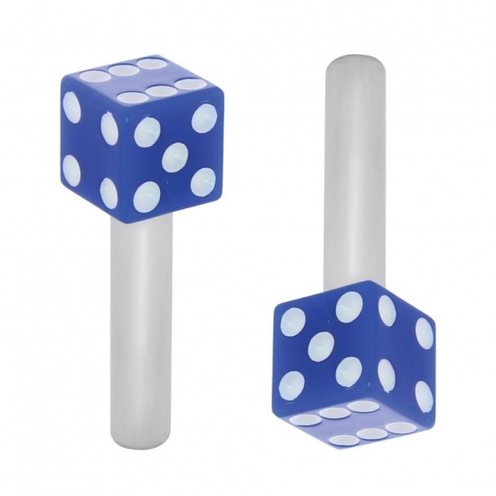 Dice Door Lock Knobs - Blue (2Pc/Set)