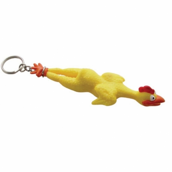 Rubber Chicken Novelty Keychain