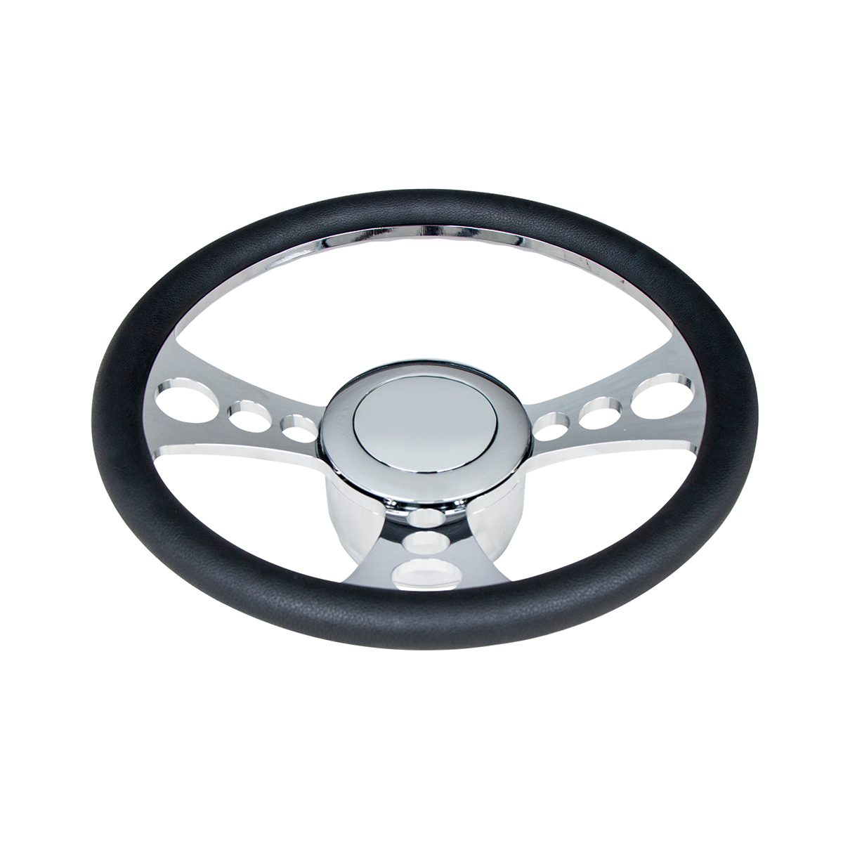 Chrome Aluminum 3-Bolt Hub Adapter for 9-Screw Steering Wheel