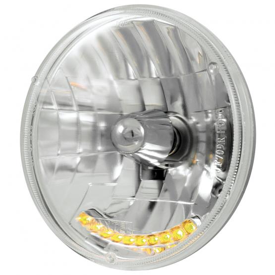 ULTRALIT - 7" Crystal Headlight With 10 Amber LED Position Lights