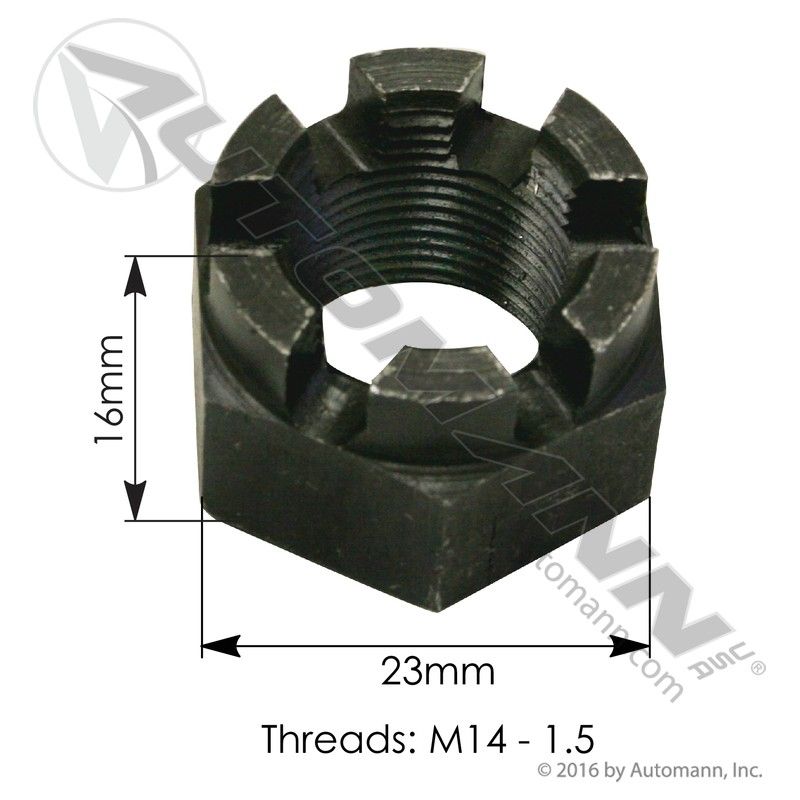 Slotted Nut 14mm X 1.5 Pitch Isuzu
