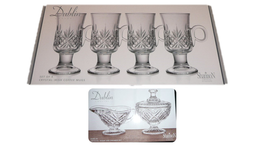 Galway Crystal Irish Coffee Mug Set - Ruby Lane