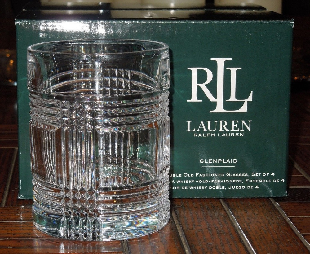 Glen Plaid Crystal Glasses Drinkware Set | Ralph Lauren